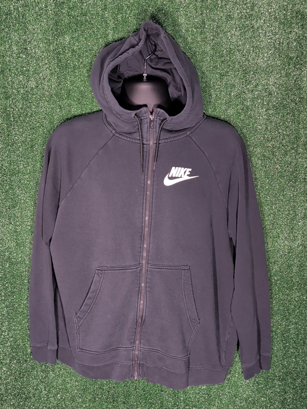 Nike Men's Black Long Sleeve Pockets Full Zipper Hooded Jacket Size XL